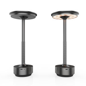 NEENCE Nordic Cordless Bar Table LampRechargeable Battery Operated Desk Lamp with Touch Control and 3 Color Stepless Dimming Portable LED Lights for Dinner/Restaurant/Bedroom/Camping(Gold)