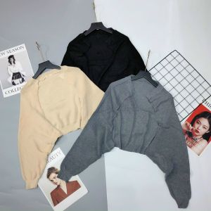 [XẢ KHO 12.12] Áo khoác len cadigan nữ dáng croptop tay cánh dơi blackpink loại dày chất thun gân co dãn mặc được bốn mùa