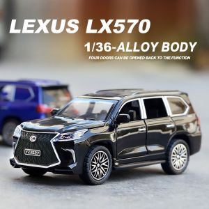BWNTIX เปิดได้4ประตู รถออฟโรดอัลลอยจำลอง ประณีตประณีตประณีต 1/36 Lexus Lx570 ของเล่นโมเดลรถ ของเล่นรถของเล่น เรโทร โมเดลรถโมเดล ของเล่นเพื่อการศึกษา