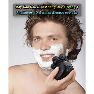 Máy Cạo Râu Kiêm Tông đơ cắt tóc chống nước Ôm Sát Mặt Phailincos 6D German Electric cao cấp - sử dụng hơn 90 phút (Electric Shaver)