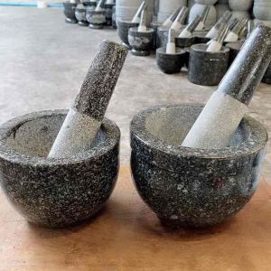 ครกหิน ครกหินแท้ ครกอ่างศิลา ทรงชาม ขนาด 5.5 นิ้ว และ 6 นิ้ว พร้อมสาก