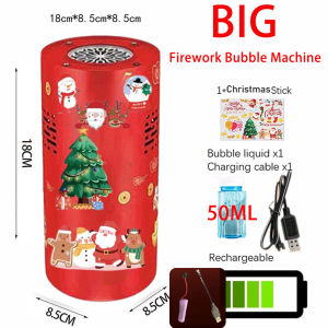 2025 New Fireworks bubble machine christmas lights Decor Full automatic rotation comes with music and lights