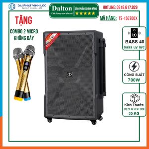 Loa Kéo Dalton TS-15G700X Công Suất Lớn 700w Bass 40 4 Tấc - Tặng Kèm Cặp Micro Hát Karaoke Cao Cấp - Đại Phát Vĩnh Lộc