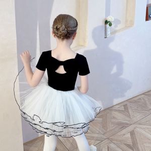 Váy Múa Ba Lê Dài Tay Cộc Tay KIDSBALLET Váy Đen Rời Lưng Nơ Đầm Múa Cho Bé Váy Múa Trẻ Em Đầm Múa Trẻ Em Váy Khiêu Vũ