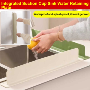 【Hot Sale】Integrated Suction Cup Sink Water Retaining Plate/Integrated Suction Cup Sink Water Splash Guard Water Retaining Plate Kitchen Oil-Proof Splash-Proof Baffle Protect Clothes