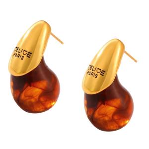 Thời trang mạ mạnh mẽ Bông Tai Giọt Nước Thép Hoops xách tay phụ kiện cho thời trang nữ thời trang