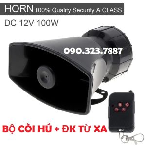 Bộ còi loa hú ĐIỀU KHIỂN TỪ XA Police Báo Động Cho Ô Tô Tàu Thuyền. 12V - 100W. Loại tốt
