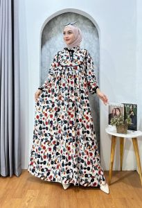 GAMIS BUSUI MOTIF  DRESS AKSEN LIST TERBARU GAMIS RAYON PREMIUM GREED A BUSUI