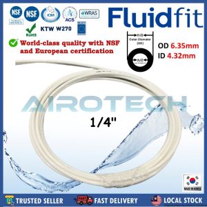 Fluidfit [MADE IN KOREA] 1/4" OD RO Water Tube PE Hose Water Filter Pipe System RO Tube Cert NSF