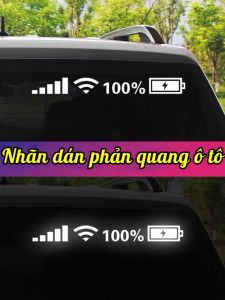 Nhãn dán decal phản quang ô tô họa tiết wifi vui nhộn trang trí ô tô laptopxe máy Loại to 45cm