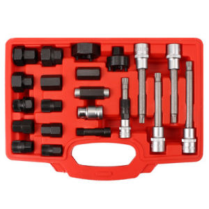 AT032 ชุดถอดมู่เล่ย์ไดชาร์จ 23 ชิ้น ชุดเครื่องมือ ซ่อม ไดชาร์จ ถอดมู่เลย์ ชุดบ๊อกเดือยโผล่ ถอดพูเล่คลัชมอเตอร์สายพาน ผลิตจากเหล็กแข็ง CR-V แข็ง ทนทาน 23pcs alternator pulley removal tool kit Applications Removing Pulley on vehicle Service