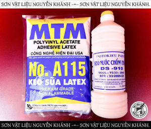 Combo Keo Sữa MTM A115 + Keo Nước Chống Thấm Moto Kiều PS-910 Dán Giấy Gỗ Bao Bì Chống Thấm Tường