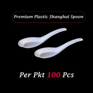 [Ready Stock] Disposable Shanghai Spoon PP | Sudu Shanghai Pakai Buang Plastik (90pcs)