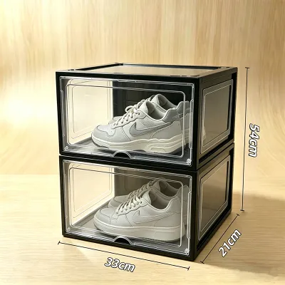 Shoe Box กล่องรองเท้า กล่องเก็บของ การออกแบบแม่เหล็ก วางซ้อนกันได้ วัสดุ PP โปร่งใสและกันฝุ่น