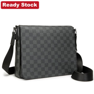 Ready Stock Mens Bag Business Black Lattice Messenger Shoulder Bag
