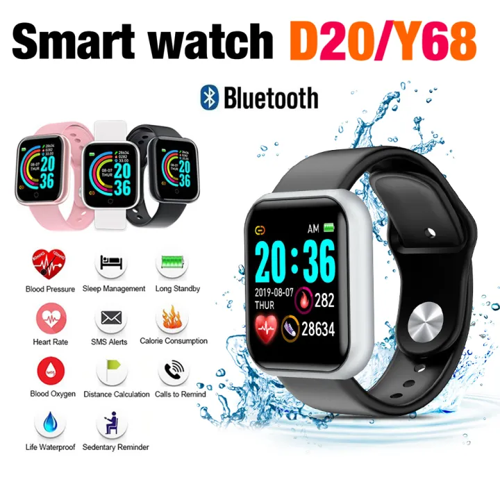 100PCS Y68 Smart Watch Waterproof Bluetooth Sport SmartWatch Support for  iOS Android Device Fitness Tracker Heart Rate Monitor Built-in 150mAh  Battery USB Charging Gun -Pink - Walmart.com