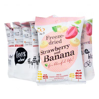 Wel.B Freeze-Dried Strawberry And Banana Fruit Chips Healthy Snacks Multipack