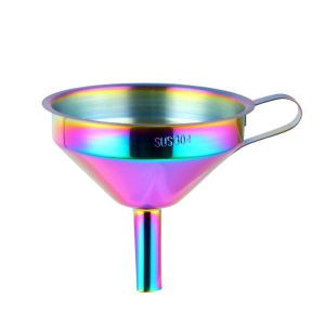 MNTT Detachable Strainer Kitchen Funnels Wide Mouth Anti-slip Handle Stainless Steel Funnels Multi-Use Comfortable Grip Funnel for Filling Small Bottles Kitchen Gadgets
