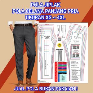 POLA JIPLAK CELANA PANJANG PRIA  | SEWING PATTERN POLA MENJAHIT