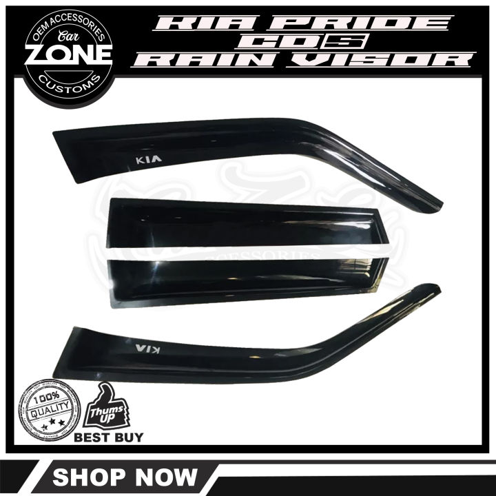 Kia Pride CD5 (SEDAN LX) OEM Type Rain Guard Window Visor (Black