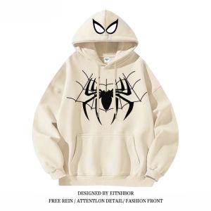 Quảng Đông M♢️Áo Hoodie In Hình Nhện Thời Trang Cá Tính Cho Nam Áo Khoác Hoodie Dáng Rộng In Hình Người Nhện Phong Cách r Mỹ Thời Trang Thu Đông Cho Cặp Đô