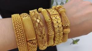 Hot Selling Alloy Gold-Plated Bracelet Dubai Bride Indian Light Luxury Style Womens Wedding Sand Gold Bracelet Jewelry Wholesale