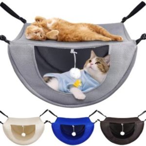 R1A9M Breathable Cat Cage Hammock Adjustable Lanyard Mesh Pet Cage Easy Fixed Thicken Cat Hanging Bed Kitten