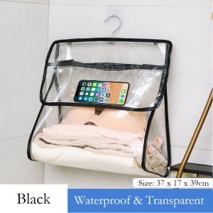 Bathroom Transparent Waterproof Hanging Bag Storage Bag Clothes Hanging Bag in Student Toilet Wall Travel