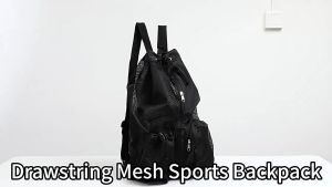 Swim Bag Mesh Swimming Drawstring Backpack Sports Gym Bag Drawstring Beach Storage Backpacks with Wet Pockets Thickened Mesh Lightweight Comfortable for Training Equipment