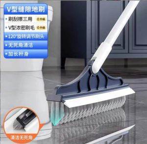 Toilet Broom High-Quality Rotating Floor Cleaning Brush with Long Handle and Squeegee for Efficient Scrubbing