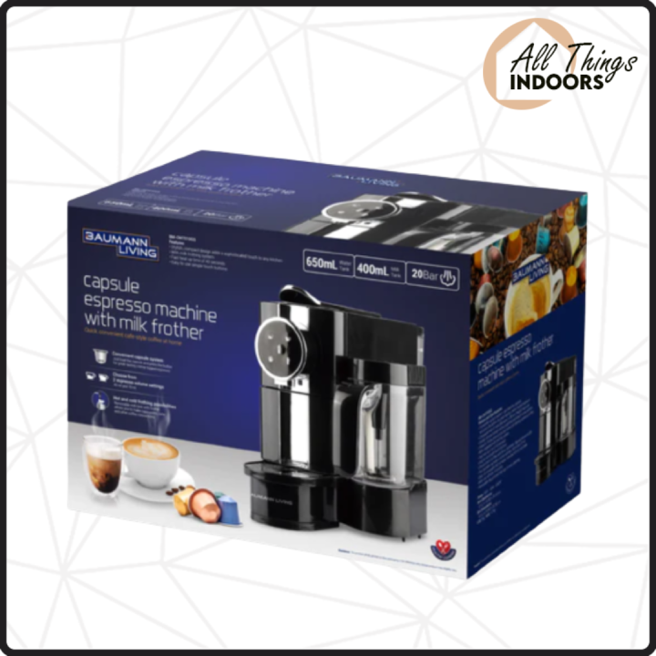 Baumann Living Capsule Espresso Machine with Milk Frother Lazada PH