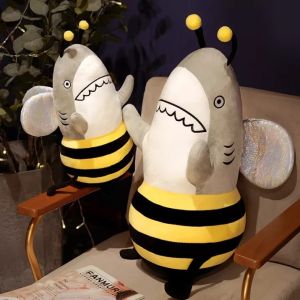 Shark Bee Plush Stuffed Toy Soft Baby Sleeping Pillow Anime Character Figure Toys for Kids Cute doll Big doll 65cm