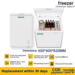 SHANBEN Chest Freezer 128L/158L/208L Deep Freezer 2‑in‑1 Refrigerator Freezer Adjustable‑18℃‑25℃ Heavy Duty Freezer for Store Home COD