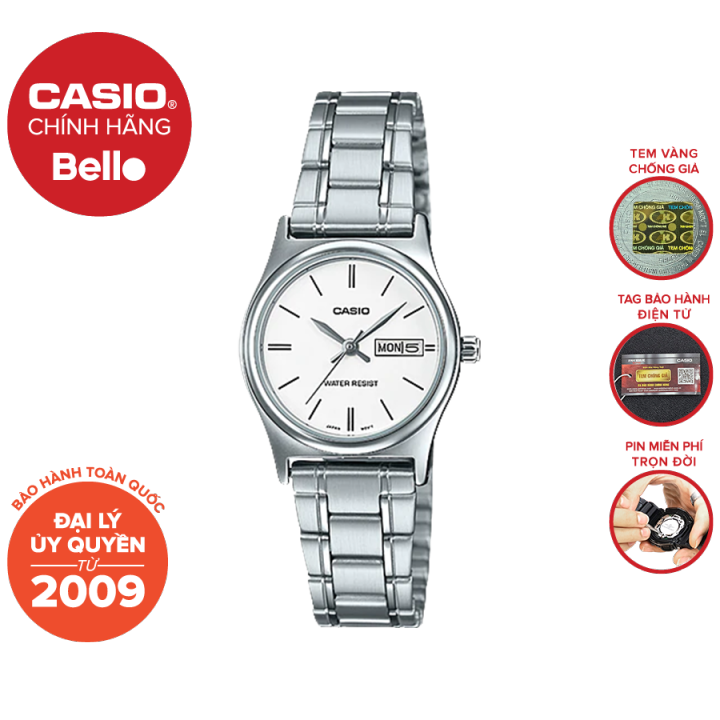Đồng hồ Nữ dây thép Casio LTP-V006D-7B2 chính hãng bảo hành năm