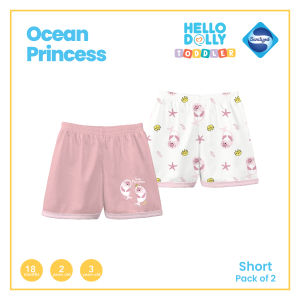 Hello Dolly Toddler Wear Sanitized - 2 pcs Shorts kids for Girls ( OCEAN PRINCESS ) Kids Clothes for Girls