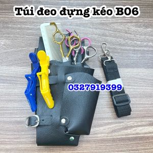 Túi đeo đựng kéo cắt tóc B06 - Chất liệu simili bền đẹp - Kích thước 23x15cm - Dây đeo 1m07 - Thích hợp đeo hông hoặc chéo - Túi đa ngăn tiện lợi - Sản phẩm tóc chuyên nghiệp