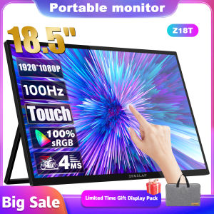 ZEUSLAP 18.5" 100Hz touch screen portable monitor 1920*1080P 100%sRGB 300Cd/m travel display for laptop computer for laptop Switch ps4 ps5 Xbox