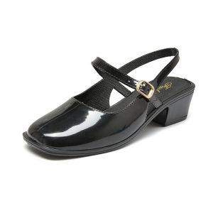Free Shipping New Spring And Summer Collection: Women’S Versatile High-Heeled Shoes Block-Heel Sandals Open-Back Shallow-Toe Flats And Women’S Sandals