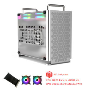 ZZAW B2 ITX Computer Case Desktop PC Mini Micro Portable 2022 Small Smart Aluminum Alloy Chassis SFX Power Long Graphics Card DIY Installation for Gaming and Home Use