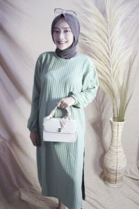 LONG TUNIK KNIT HORNET WANITA STANDAR LD 105-110 CM TUNIK WANITA BELAH SAMPING