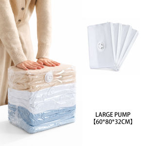Stilruhe transparent air-free clothes vacuum compression bag large [60 * 80 * 32cm]