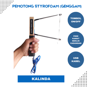 Alat Potong Styrofoam (Genggam) Dilengkapi Tombol On/Off + Free Kawat Neklin Cadangan