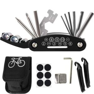 AE Bộ dụng cụ sửa chữa xe đạp dụng cụ sửa chữa lốp xe dụng cụ sửa chữa đa năng có thể gấp gọn bộ cờ lê