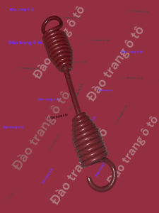 Lò xo kéo má phanh MOOC đôi đỏ HOWO đỏ đôi dài tổng 215cm lò xo kéo má phanh xe ô tô howo đầu kéo