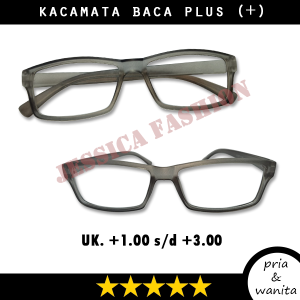 Kacamata Khusus Rabun Dekat Untuk PRIA WANITA Frame Kotak Warna Abu Doff Model Terbaru Terlaris Ukuran Plus +1.00 s/d +3.00 NEW ARRIVAL