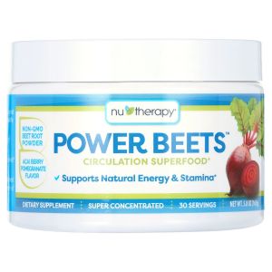 Siêu thực phẩm bột củ cải đường nu therapy POWER BEETS CIRCULATION SUPERFOOD 165g tăng sức bền hỗ trợ huyết áp thúc đẩy tuần hoàn máu của Mỹ