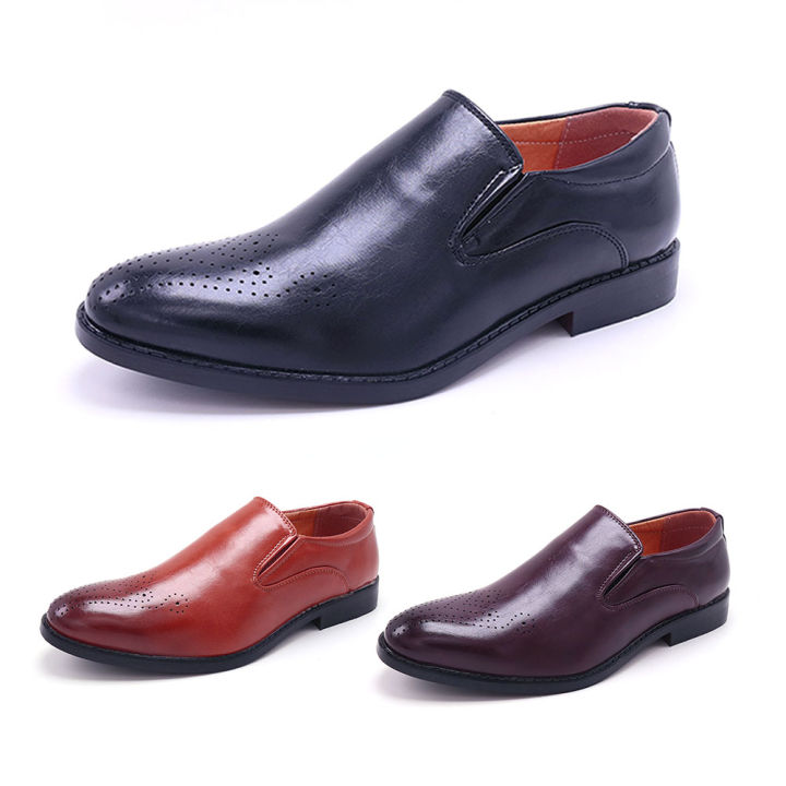 Across Men's Black leather shoes OFFICE/CASUAL SHOES BM07 Lazada PH