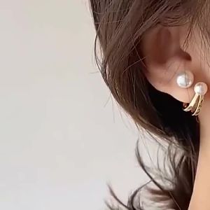 ผสม [จัดส่งที่รวดเร็ว] ต่างหูย้อนยุคฝรั่งเศสเข็มเงินต่างหูมุกสองวิธีในการสวมต่างหูต่างหูดีไซน์หรูหราเฉพาะจุด สดใหม่