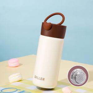 MUQZI Ấm đun nước uống Cốc giữ nhiệt mini Có tay cầm Thép không gỉ Chai nước giữ nhiệt Bình giữ nhiệt Chống rò rỉ Bình chân không cầm tay Súp cháo