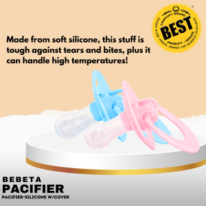 Bebeta Pacifier-Silicone with cover-Pink/Gray/Violet
